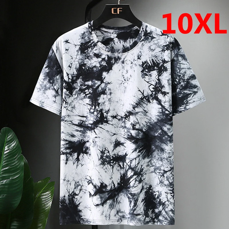 

Oversize Tie Dye T-shirts Men Big Size Tops Tees Summer Hip Hop Casual Tie-Dye Tshirts Plus Size 9XL10XL Clothes Baggy HX466