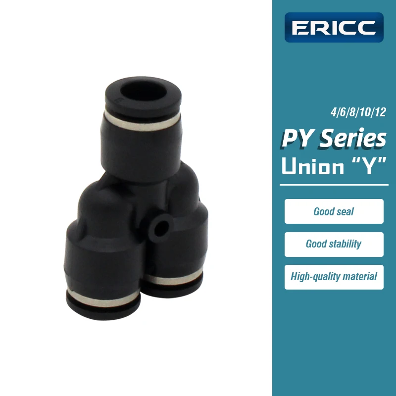 PY Series Union Y Pneumatic fitting connector Y type 3-way tee quick push in joint PY-6 PY-4 PY-8 PY-10 PY-12