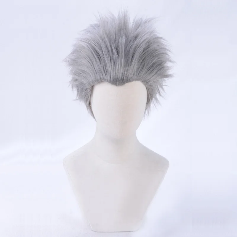 Shippuden Tobirama Senju Peruca Cosplay Curto Cinza Resistente ao Calor Perucas de Cabelo Sintético + um touca de peruca