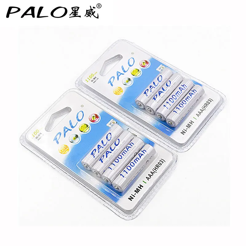 PALO-batería recargable para linterna y juguetes, pila AAA de 1,2 v, 1100mAh, NI-MH