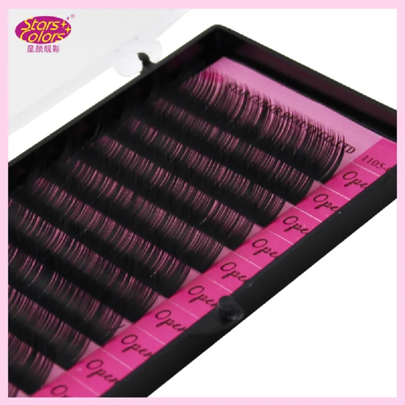 

Hot Sell Free Shipping 5 trays Pink Card Thick Single Eyelash 12 lines thickness 0.12mm Natural false Curl C Eye lash