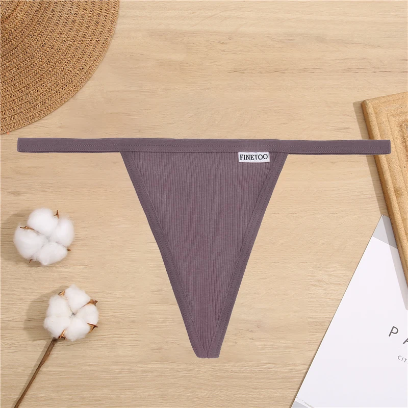 FINETOO Frauen Sexy Baumwolle Niedrige Taille Höschen Tangas Weibliche Unterwäsche T-Back G-String Damen Slip Mädchen M-XL Bikini Dessous