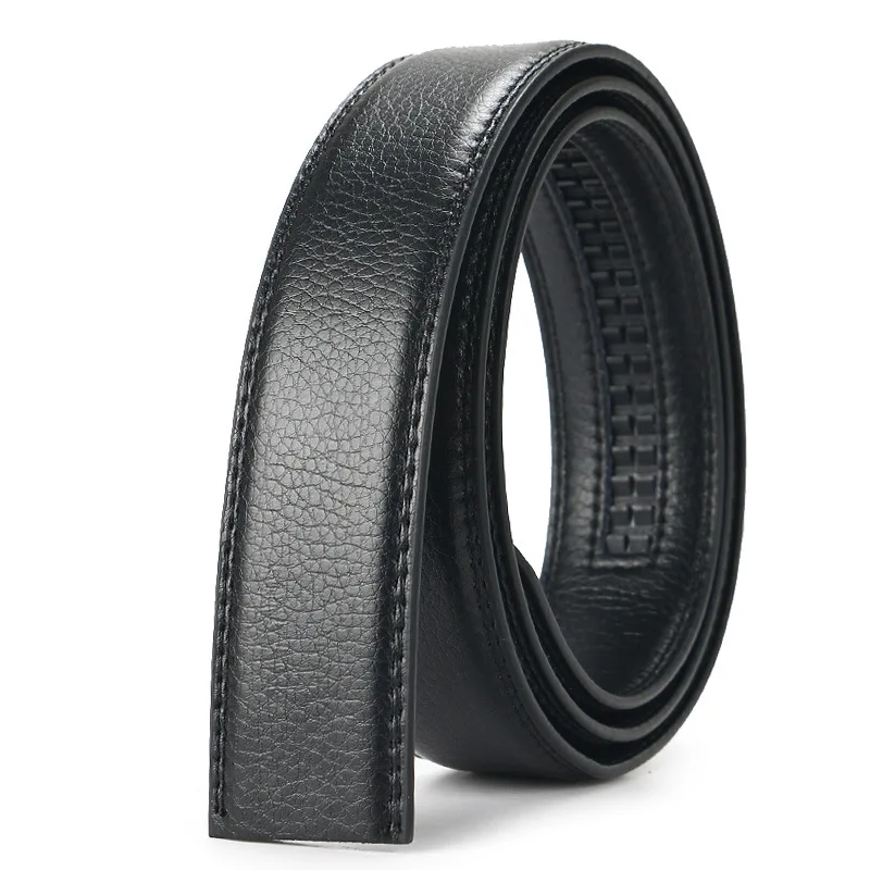 Men\'s Genuine Leather Belts No Buckle Belts Men Fashion Casual Automatic Buckle Belts High Quality Black Brown Waistband 3.5cm