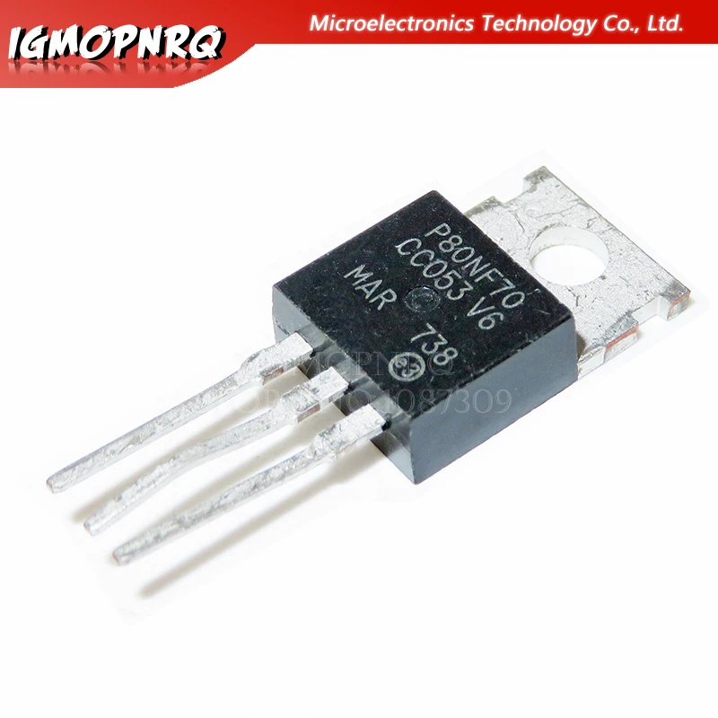 10PCS STP80NF70 80NF70 P80NF70 TO-220 80A 70V MOSFET N-Ch 68V 0.0082 Ohm new original