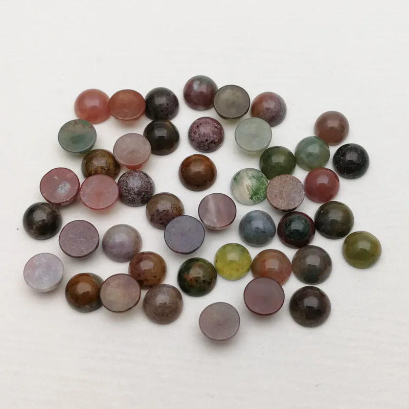 Natural india onyx Stone Beads Fashion 4mm 6mm 8mm 10mm 12mm 14mm round charm cab cabochon jewelry accessories 50Pcs no hole