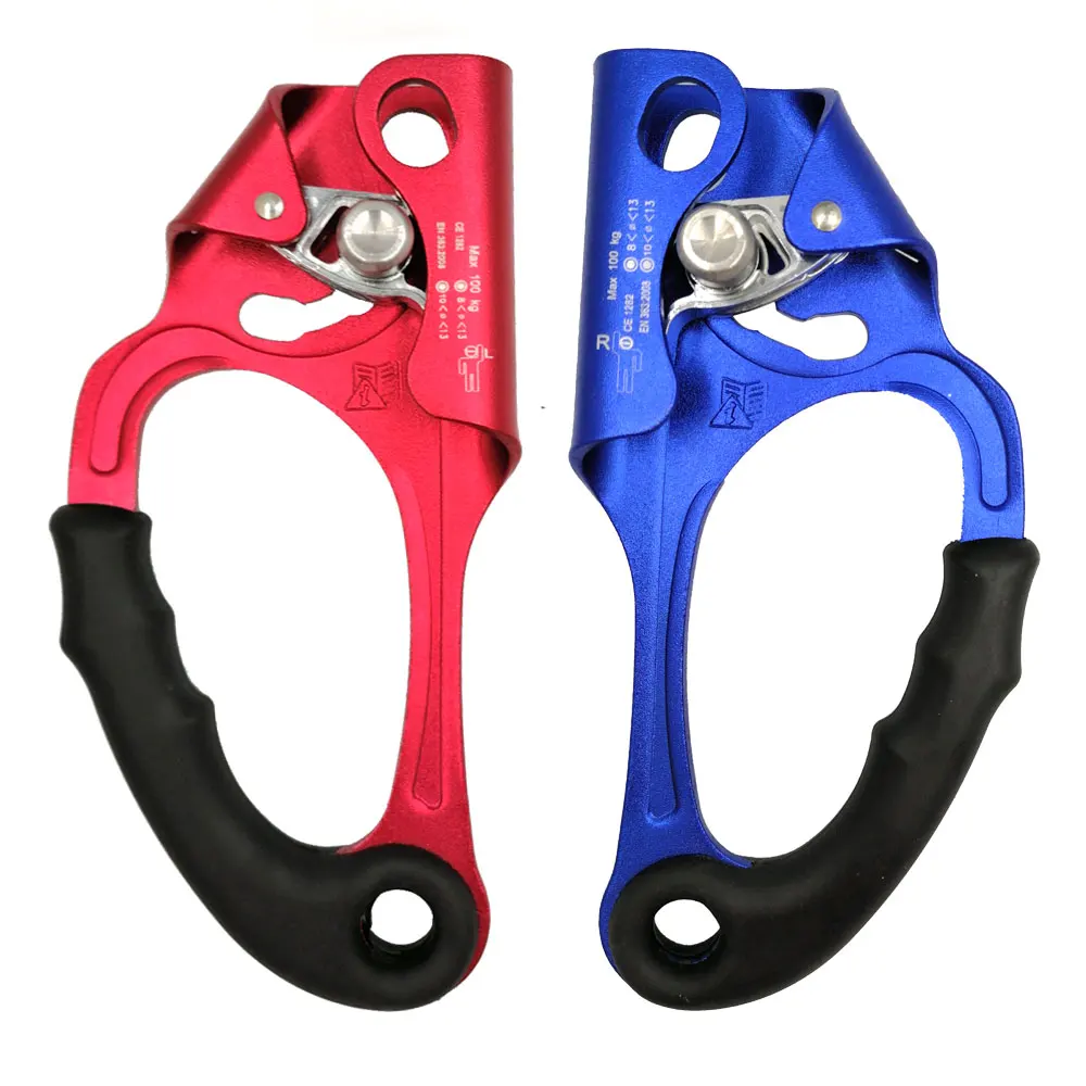 8-13mm Rock Climbing Right Left Hand Ascender Riser Arborist Rope Clamp Grasp Mountaineeing Rescue Caving Engineering Device