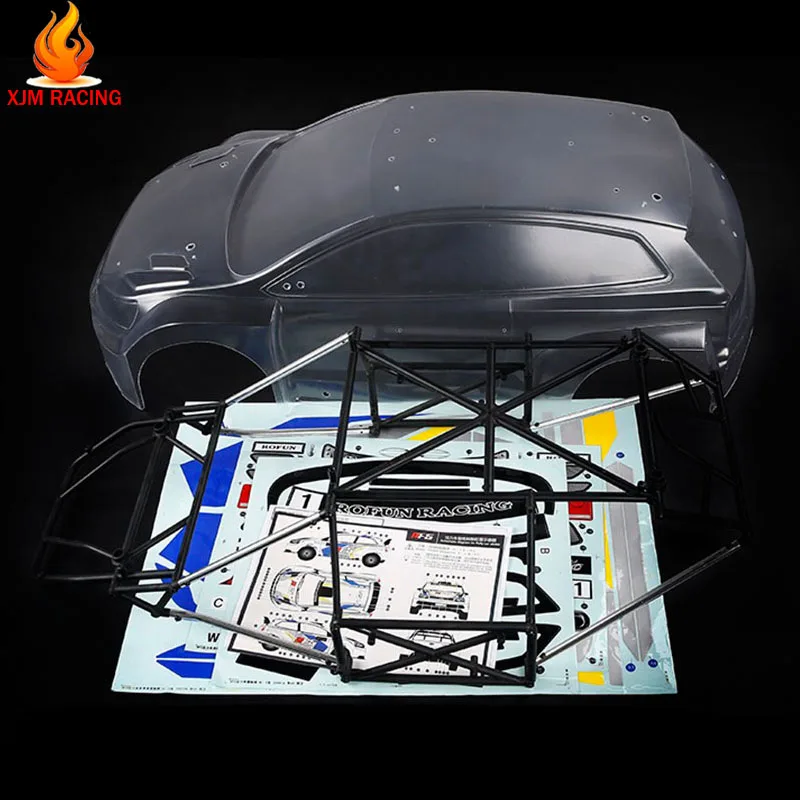 Plastic Body Cover Body Shell with Full Protection Roll Cage for 1/5 ROVAN ROFUN RACING RF5 4WD WRC Rally MCD Rc Car Toys Parts