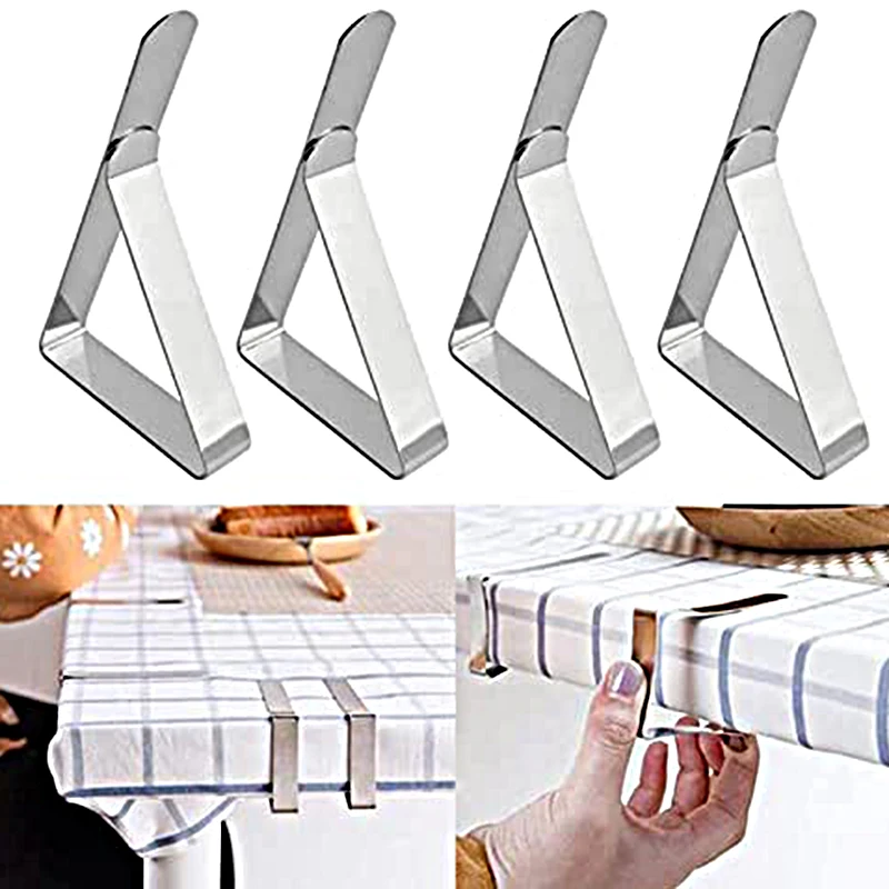 6Pack Tablecloth Clips Picnic Table Clips Stainless Steel Table Cloth Cover Clamps Table Cloth Holders Ideal for Weddings Party