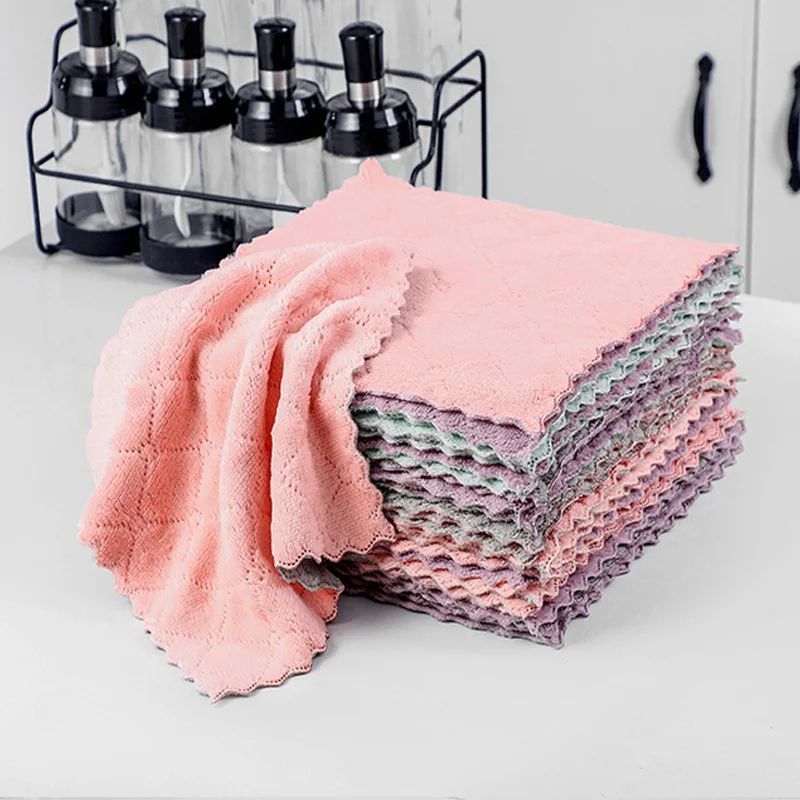 1pc Kitchen Super Absorbent Microfiber Cleaning Cloth efficient Anti-grease wiping rags home washing dish kitchen Cleaning towel