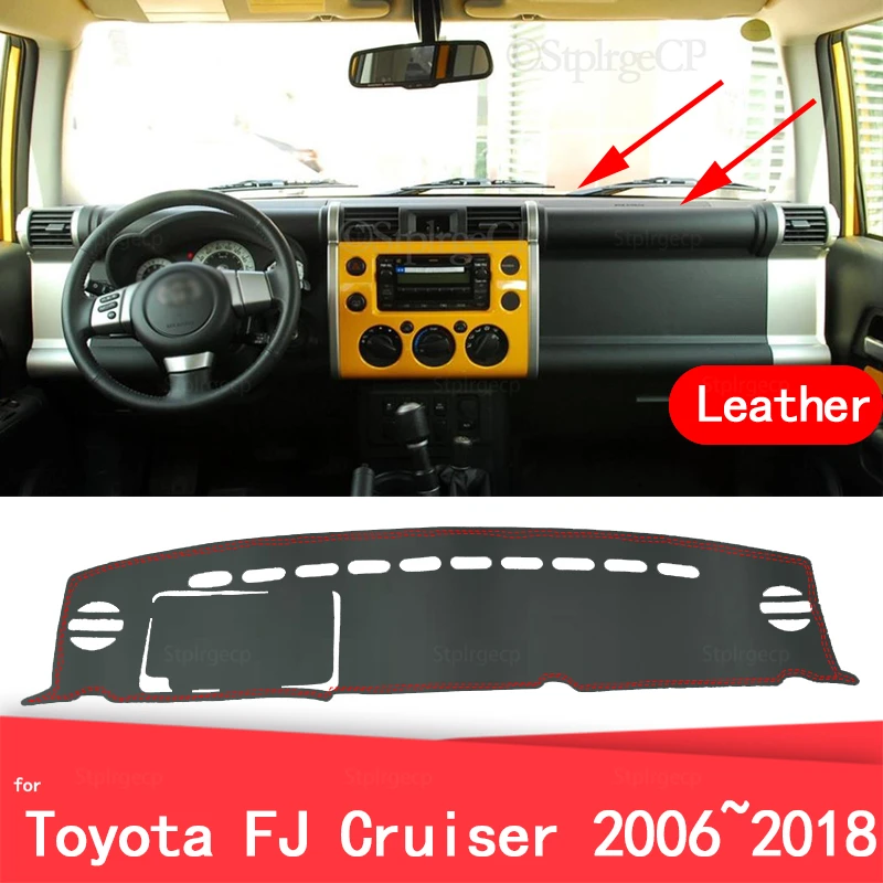 

Кожаный коврик для приборной панели Toyota FJ Cruiser 2006 ~ 2018 GSJ10, коврик для приборной панели, коврик, коврик, аксессуары для стайлинга автомобиля