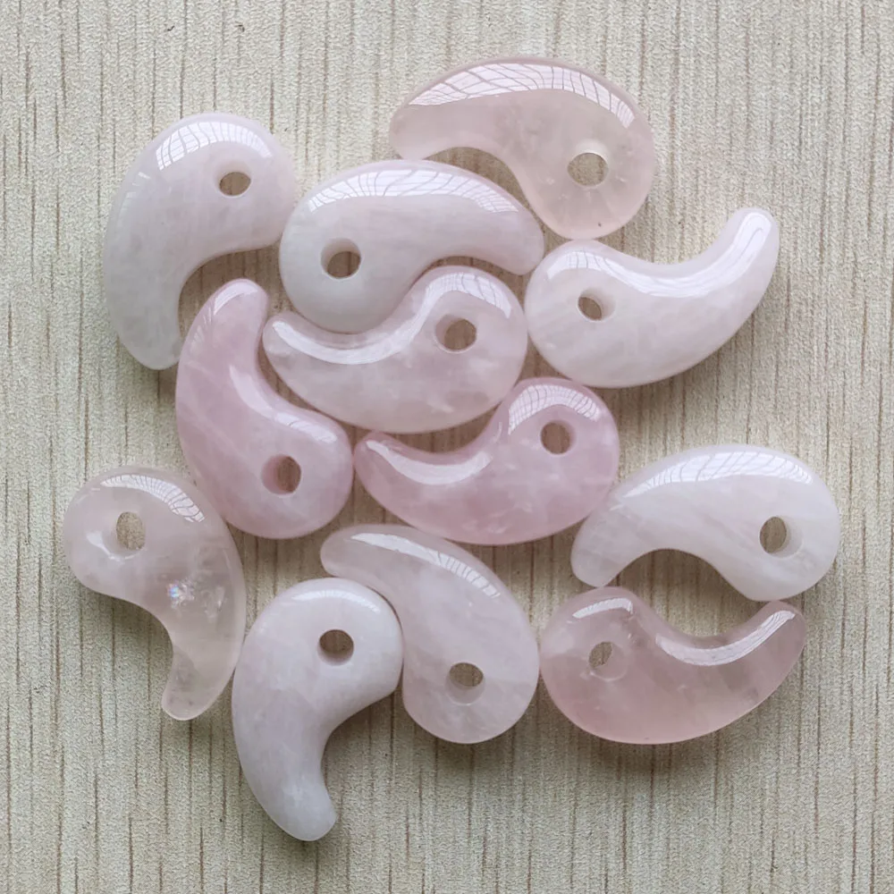 Wholesale 12pcs/lot 2020 New fashion natural stone pink magatama charm pendants  for jewelry accessories marking  free shipping