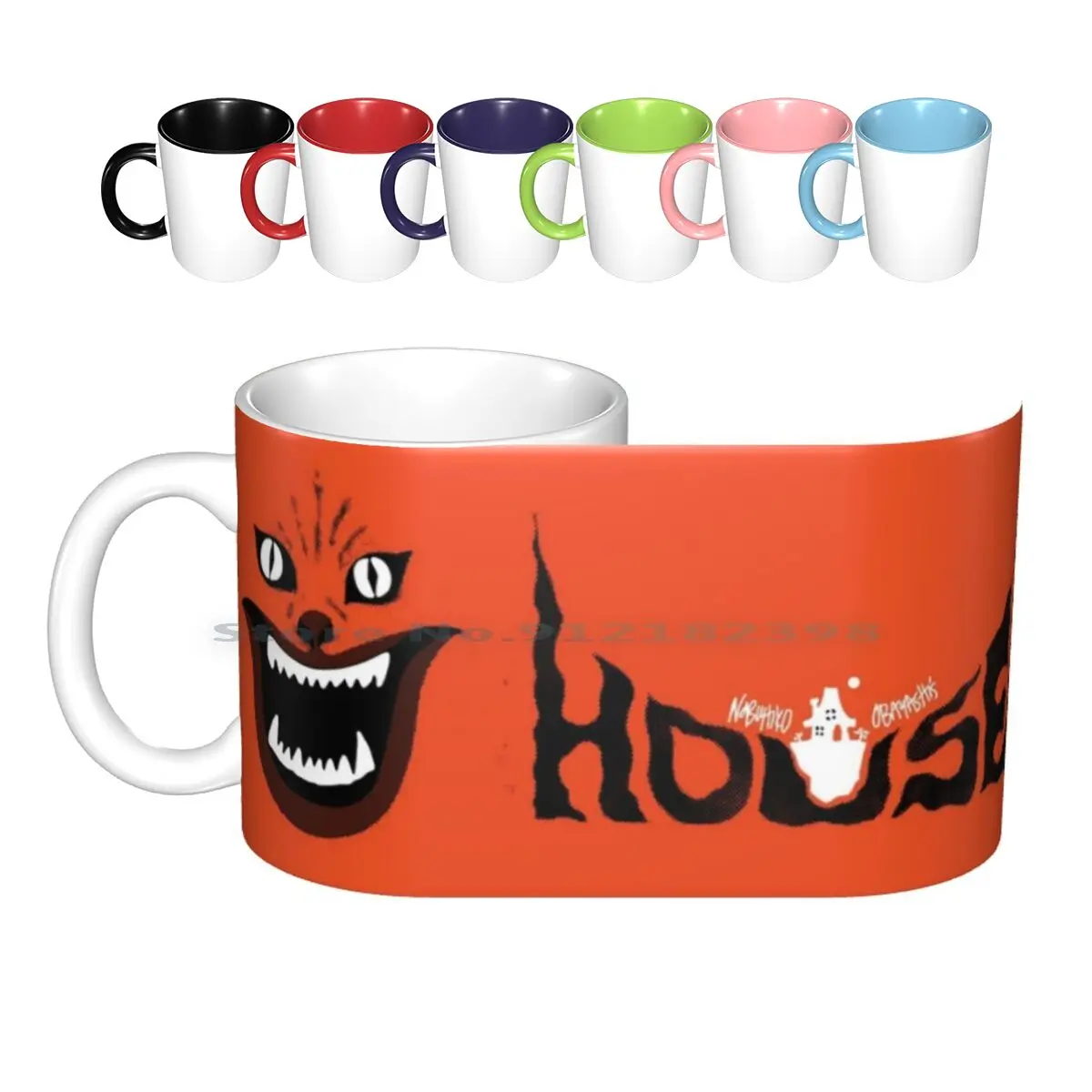 Hausu ()-tazas de cerámica Retro de la película de terror japonesa, tazas de café, leche, té, casa de culto, película Retro de Japón, película de terror de Hausu