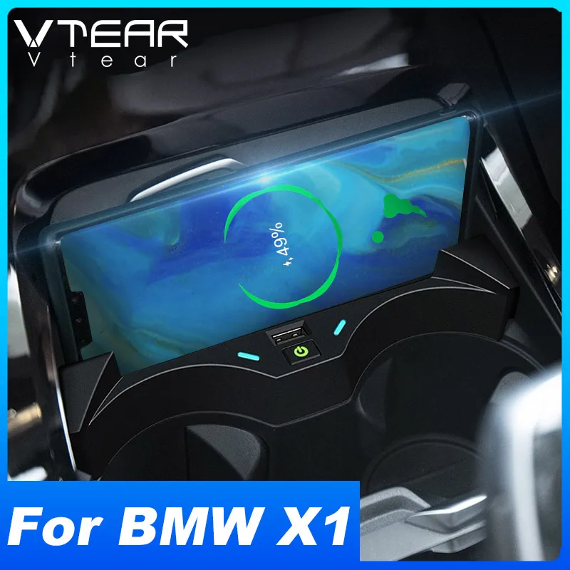 Car Wireless Charger Fast Mobile Phone Charging Panel Adapter For BMW X1 F48 Interior Modification Product Accessories 2016-2022