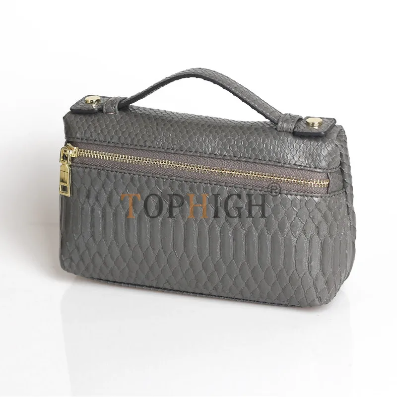 TOPHIGH Hot Make Up Handbags New Fashion Designer Tote Embossed Ostrich Leather Portable Bag Small Clutch Bag Ladies Purse