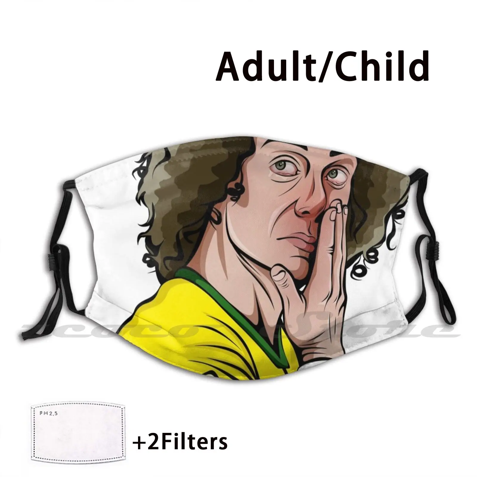 David Luiz Fan Made Washable Trending Customized Pm2.5 Filter Mask David Luiz Brazil Germany Football David Luiz Fan