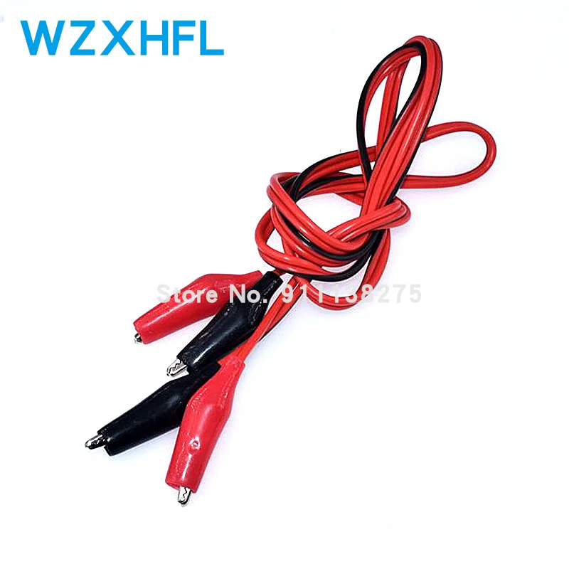 Groothandel 1Pcs 1Meter Dubbele Rode En Zwarte Clips Crocodile Kabel Alligator Jumper Wire Test Leads