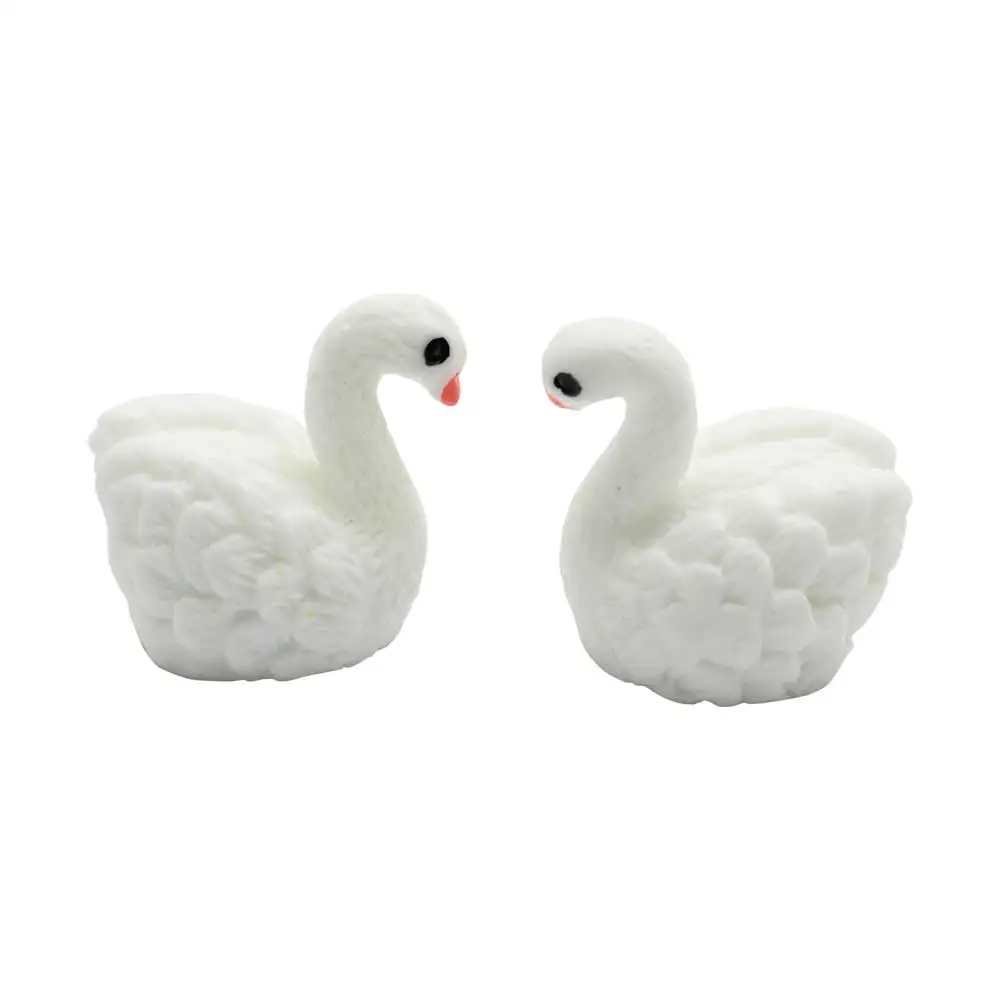 White Goose Resin Furnishings Swan Micro Landscape Furnishings Home Decoration Animal Domestic Goose Home Decorations