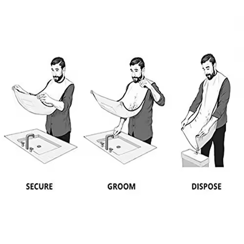 Male Shaving Apron Beard Catcher Cape Care Bib Face Shaved Hair Adult Bibs Shaver Cleaning Hairdresser Gift for Man Clean Apron - Image 5