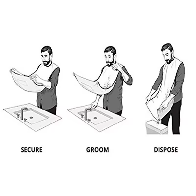 Male Shaving Apron Beard Catcher Cape Care Bib Face Shaved Hair Adult Bibs Shaver Cleaning Hairdresser Gift for Man Clean Apron - Image 5