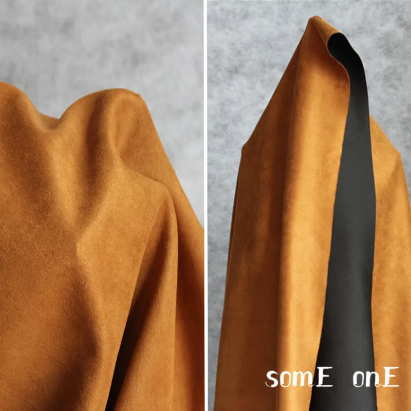 2mm Thick Suede Fabric Caramel Color Faux Suede Fleece Air Layer DIY Patches Autumn Winter Jacket Coat Clothes Designer Fabric