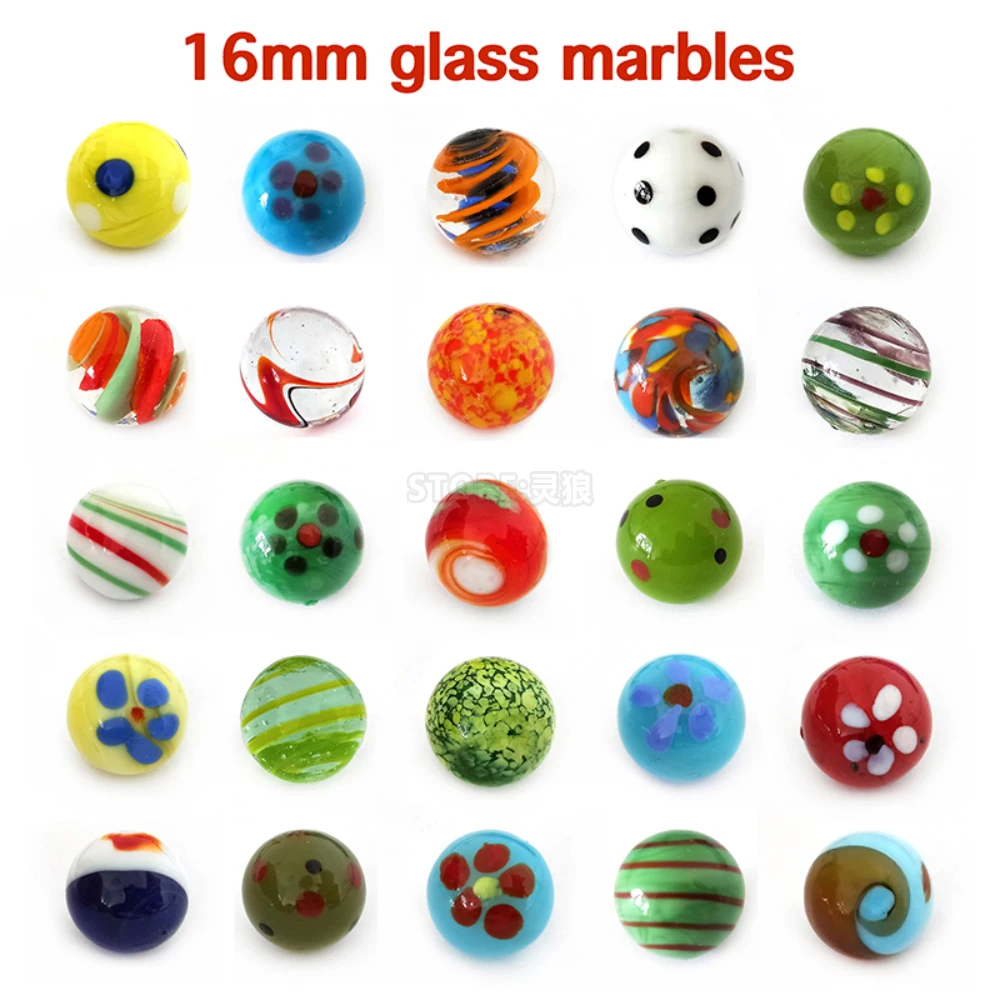 G1-1 16MM Crystal Ball Marbles Glass Ball Home Decorations Cream Color Console Game Pinball Small Pinball Racket Toy