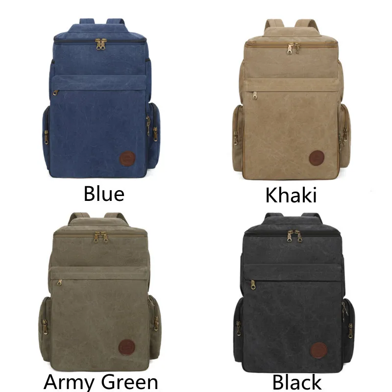 Men\'s Canvas Backpack Vintage School Bag High Quality Men\'s Travel Bags Large Capacity Knapsack Laptop Rucksack