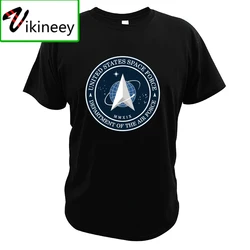 United States Space Force T Shirt 100% Cotton EU Size Breathable High Quality Round Neck Short Sleeved Tee Tops