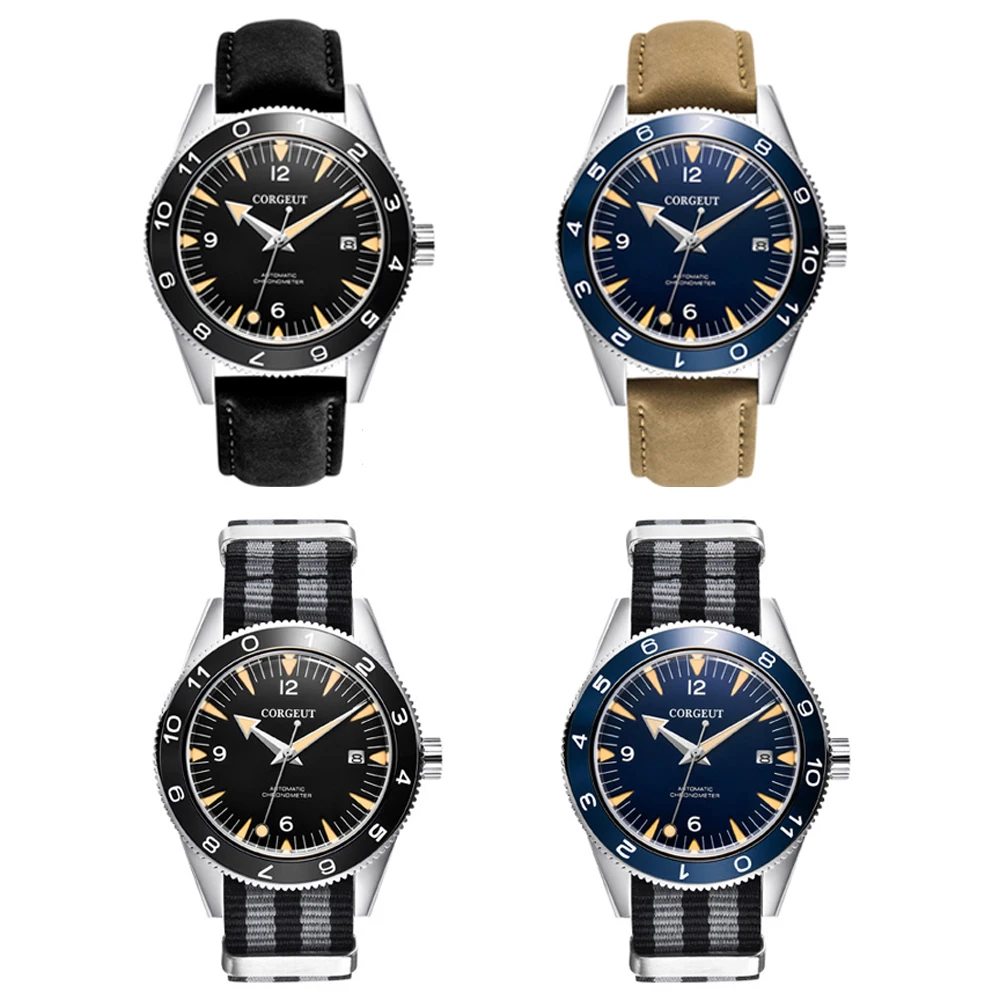 Corgeut Fashion Luxury Sport Automatic Mechanical Watch Sapphire Ceramic NH35MIYOTA Seagull Black Male Clock  Relogio Masculino