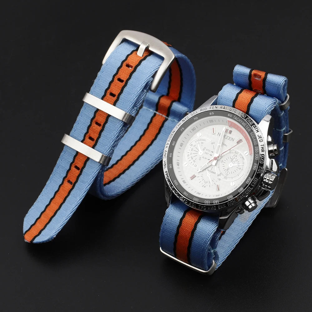 High Quality Nylon Seatbelt Watch Band 22mm Men Women Long Watch Strap Wristband Replacement for Watch Accessories