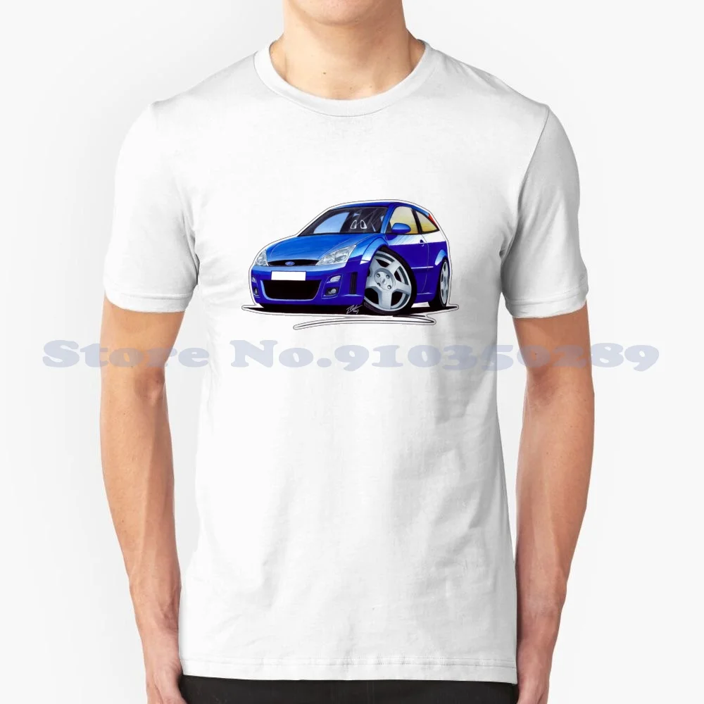 Rs Blue 100% Cotton T-Shirt Blue Hot Sports Hatch Cars Rally Cosworth