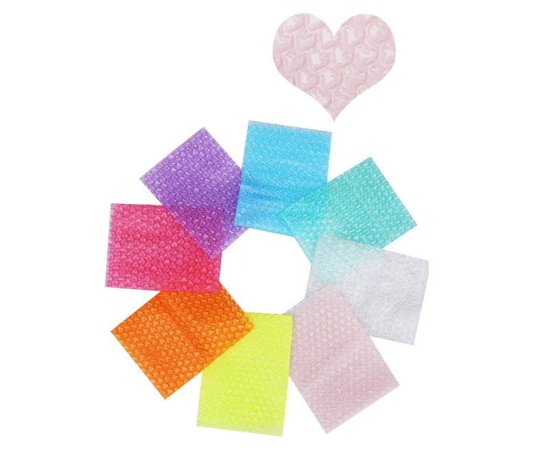 50Pcs New Heart-shaped Bubble Bags Inflatable Bag Foam Wrap 10*10cm For Foam Packing Material Gift Halloween Decoration Supplies