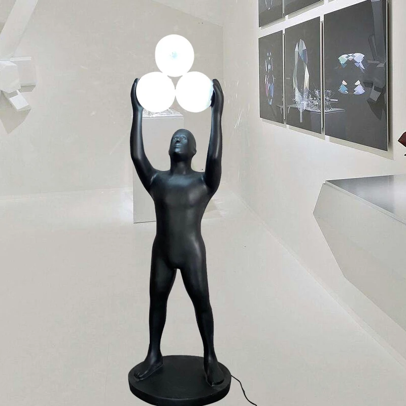 Hotel Lobby Humanoid Art Sculpture Floor Lamp Villa Living Room Exhibition Hall Sample Room Decoration Ball Lamp