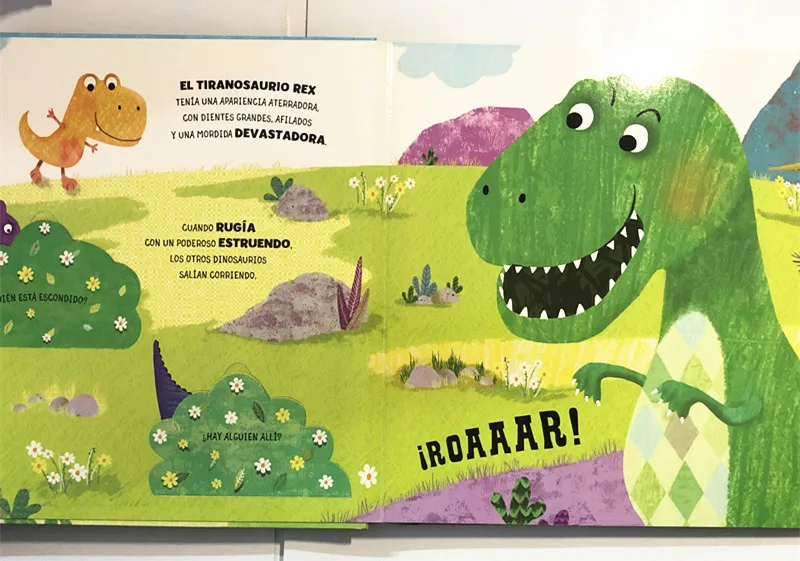 Livre d'Éveil en Carton avec Image de Dinosaure 3D pour Enfant et Parent de 0 à 3 Ans