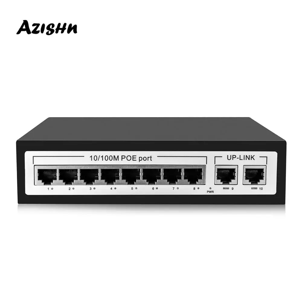 CCTV 8 port PoE switch 802.3af IEEE Fast Ethernet Switch 10 port 10/100 switch with 8 port POE  For POE IP Camera Network camera