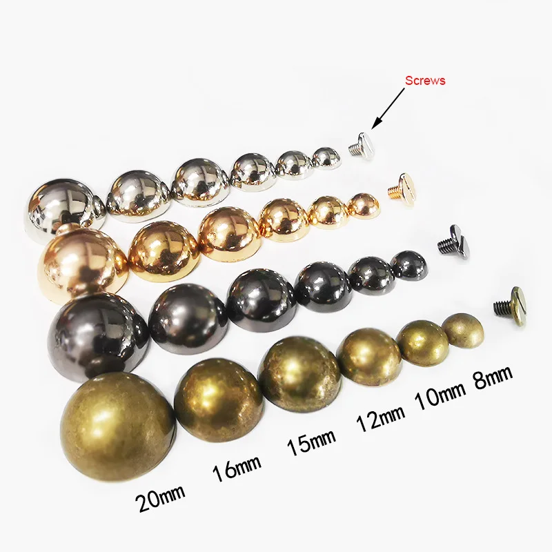 

80Pcs Strap Rivets Mushroom Dome Round Head Screws DIY Clothes/Bag/Shoes Leather Luggage Crafts Metal Nail Sewing Accessories