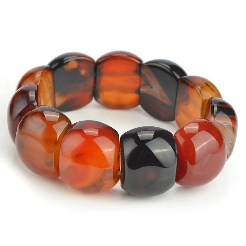 Natural Silk Wrapped Agate Bracelet Men's and Women's National Style Versatile Hand String Jewelry