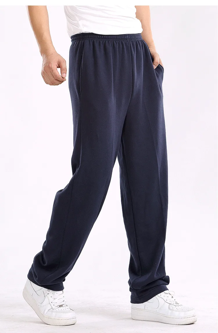 spring autumn Men Baggy loose sweatPants Men Trousers Solid Color Elastic Cotton Casual straight Pants