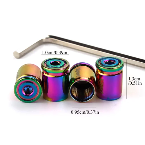 Imagen 2 del producto DSYCAR 1 Juego de tapas de válvula de neumático de coche deportivo antirrobo de aleación de Zinc con estilo para coche, tapas herméticas para vástago de neumático, tapas de aire para automóviles