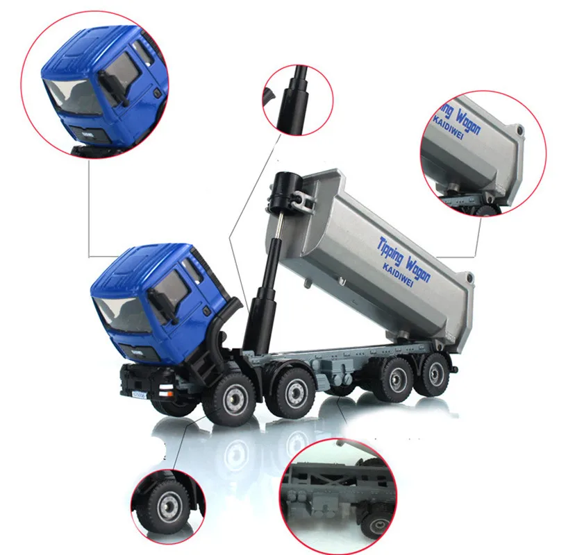 High-quality 1:50 alloy dump truck model,high-simulation alloy dump truck gift,original packaging,free shipping