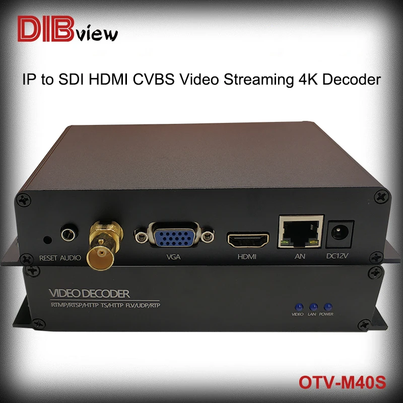 Dibview OTV-M40S H.265 H.264 4K Streaming SRT NDI IP To HDMI SDI Video IPTV Decoder