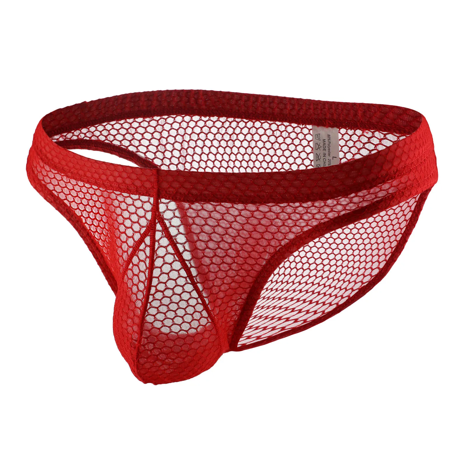 CLEVER-MENMODE Mesh Underwear Mens Sexy Briefs Hollow Lingerie Transparent Fishnet Penis Pouch Panties Underpants See Through