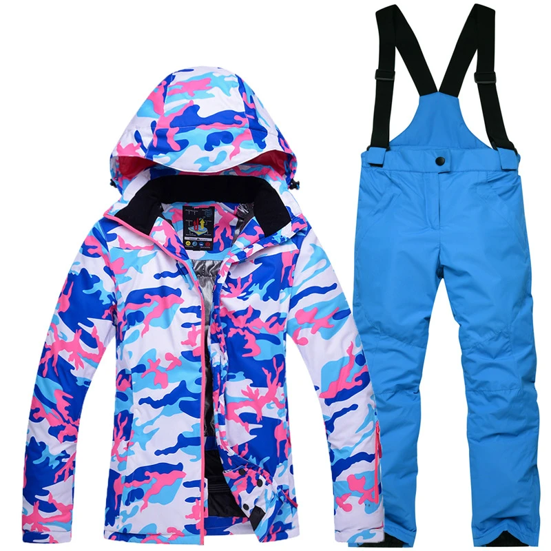 Outdoor Winter Children Thermal Ski Suit Boys Girls Ski Jacket Pants Set Windproof Snowboarding Snow Jackets Kids Skiing Suits