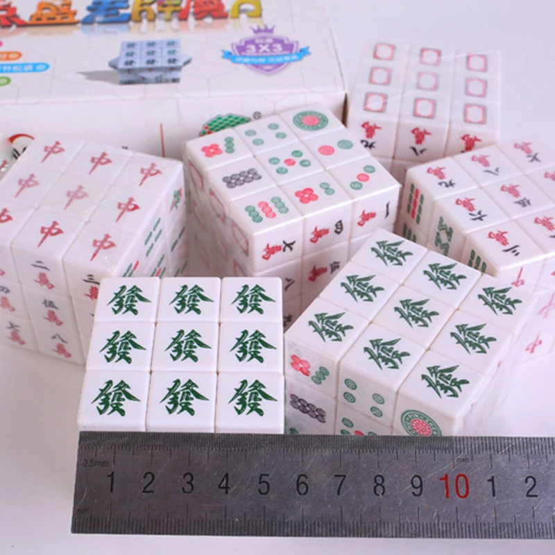 High Quality 3x3x3 Three-tier mahjong cube Decompression Toys Infinity Flip Magic Cube Puzzle Relieve Autism Calm Home Games toy