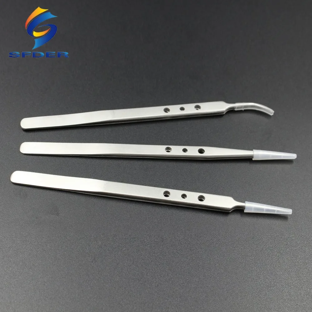 AAA-12S AAA-14S AAA-15S Stainless Steel Tweezers Precision Tweezers Tip Tweezers with Hole Phone Repair Tool