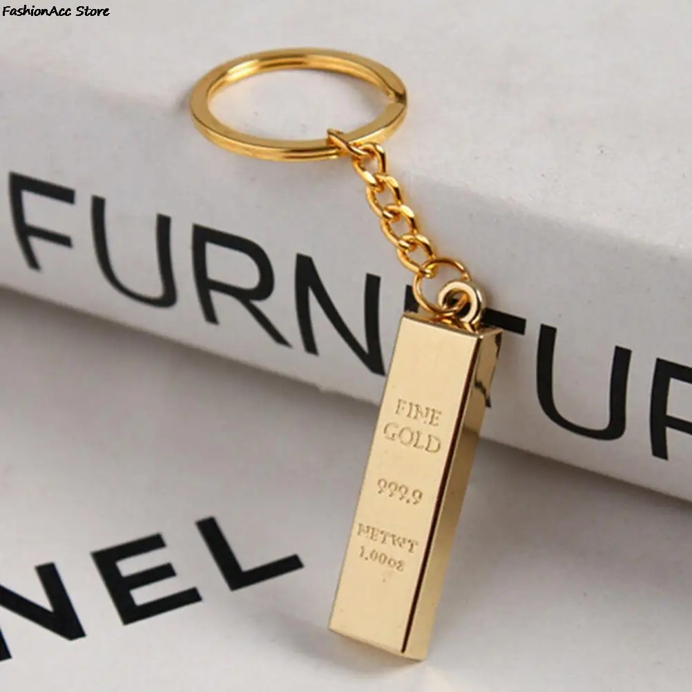 Gold key chain golden keychains women handbag charms pendant metal key finder luxury man car key rings accessory 55*15*6mm