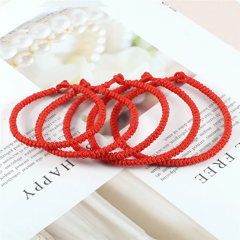 Lucky Red Thread Rope Amulet Woven Bracelets Friendship Bracelet Anklet Good Lucky Charm Handmade Buddha Jewelry For Women Men