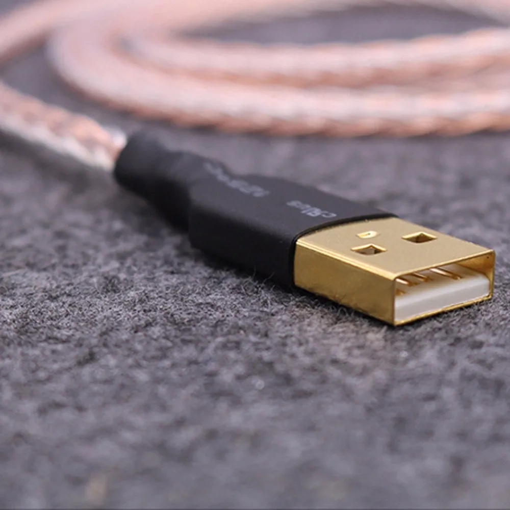 Hifi  8xTwist 7N OCC Silver Plated HIFI USB Cable DAC A-B OCC Silver Plated Digital USB 2.0 Type A to B Male Audio Cable