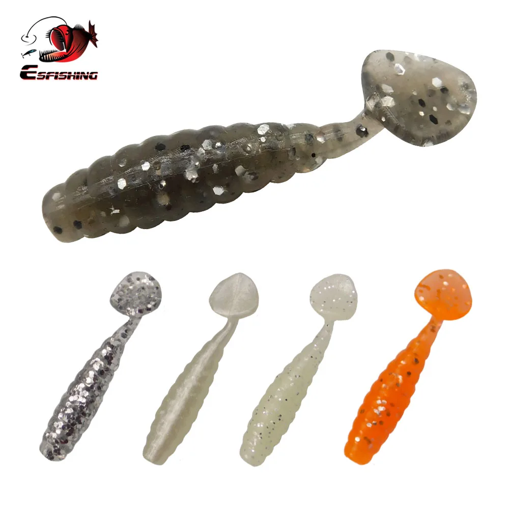 

ESFISHING Jigging Lure Soft Bait Saci 45mm 1.4g 10pcs Fishing Lures Isca Artificial Winter Bass Pike Fishing Pesca