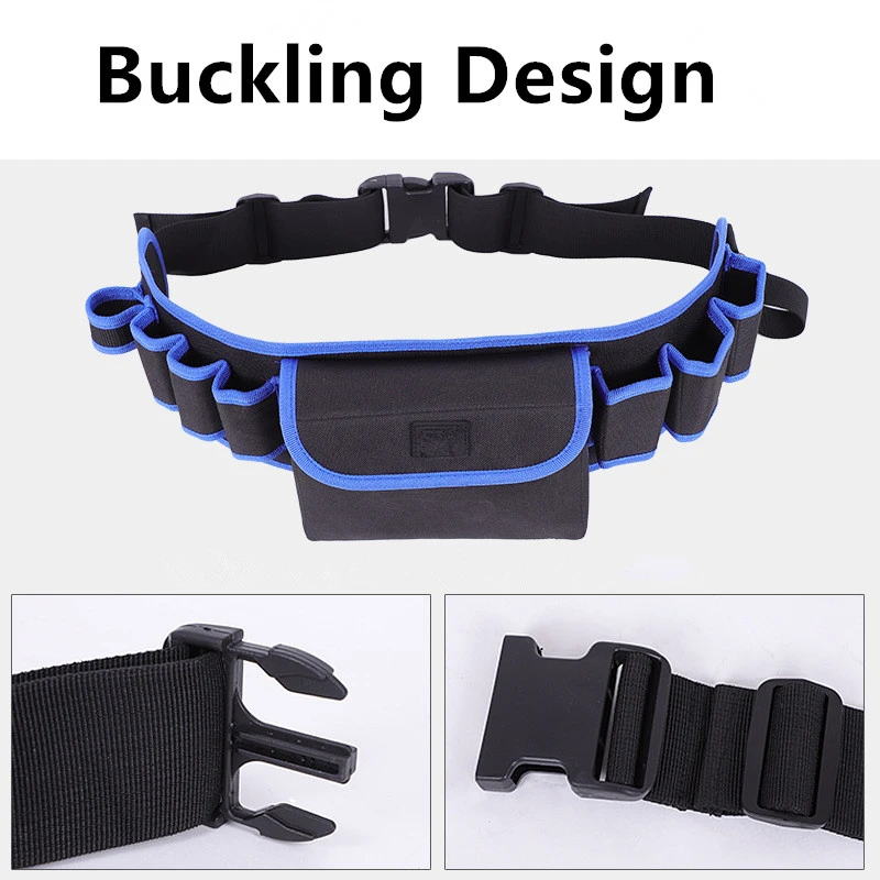 Electrician Tool Belt Bag Repair Bag Oxford Cloth Hardware Tool Pocket Multi-function Waist Pack Repair Tool Storage Bag