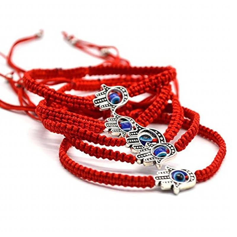 Handmade Braided Rope Lucky Red String Bracelet Evil Eye Charm Bracelets for Women Bring You Lucky Peaceful Adjustable size image 3